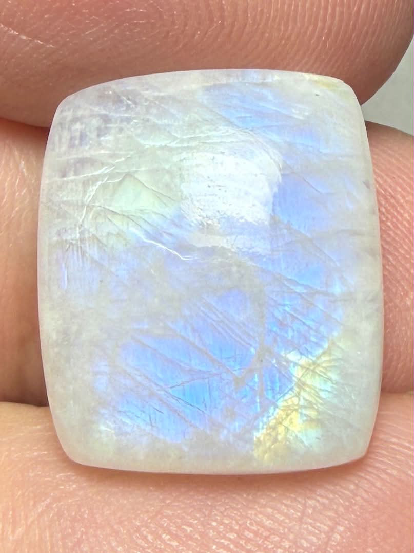 Rectangle 17x14mm Rainbow Moonstone Cabochon 125