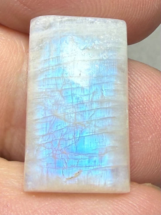 Rectangle 19x12mm Rainbow Moonstone Cabochon 128