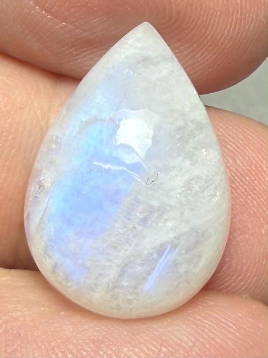 Teardrop 20x14mm Rainbow Moonstone Cabochon 134