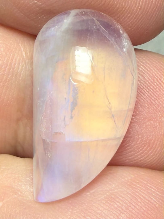Freeform 22x12mm Rainbow Moonstone Cabochon 138