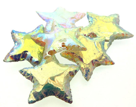 Single Hand Knapped Aura Quartz Star