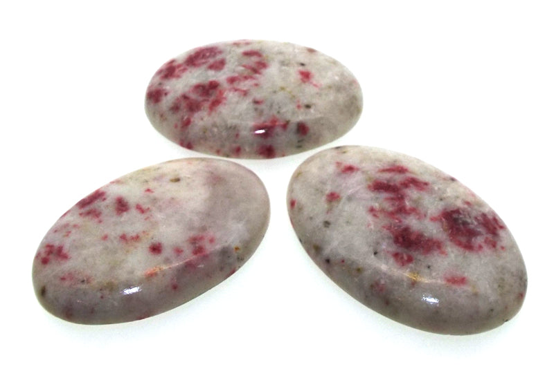 Single Oval 35mm to 40mm Long Cinnabar in Quartz Cabochon